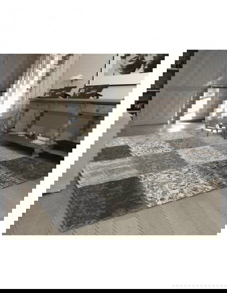 tappeto moderno Louis De Poortere Vintage Patchwork Black & White 8101