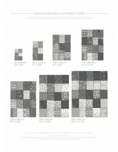 tappeto moderno Louis De Poortere Vintage Patchwork Black & White 8101