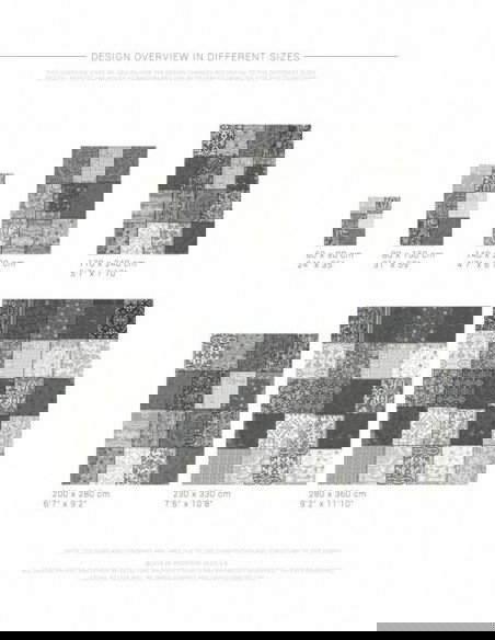 tappeto moderno Louis De Poortere Vintage Patchwork Black & White 8101