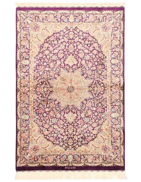 Hand made rug Ghom Silk Persia cm.100x148