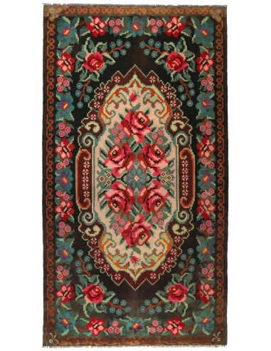 Hand made rug Rose Kilim Old Moldavia cm.175x318