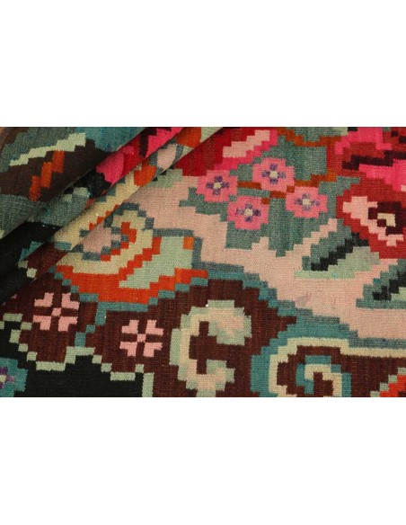 Hand made rug Rose Kilim Old Moldavia cm.175x318
