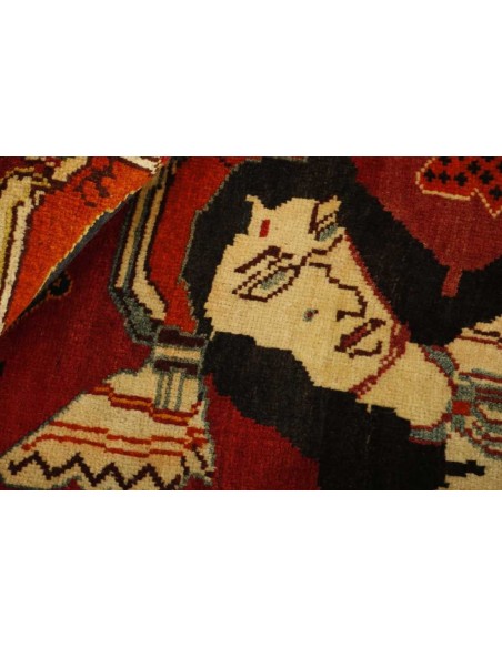 Hand made rug Kashghai Old Figural Persia cm.106x178