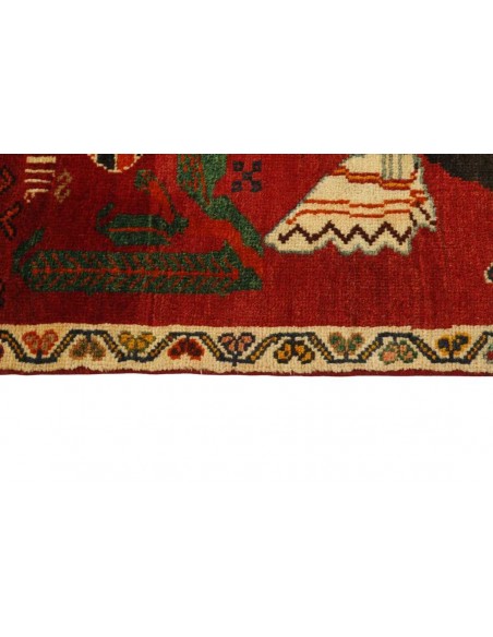 Hand made rug Kashghai Old Figural Persia cm.106x178