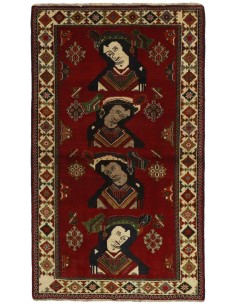 Hand made rug Kashghai Old Figural Persia cm.120x203