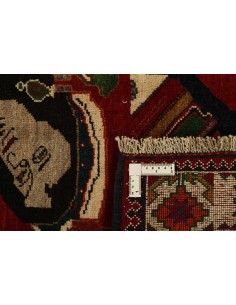 Hand made rug Kashghai Old Figural Persia cm.120x203 2
