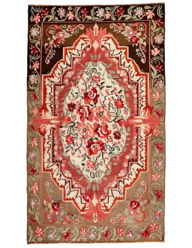 Hand made rug Rose Kilim Old Moldavia cm.185x317