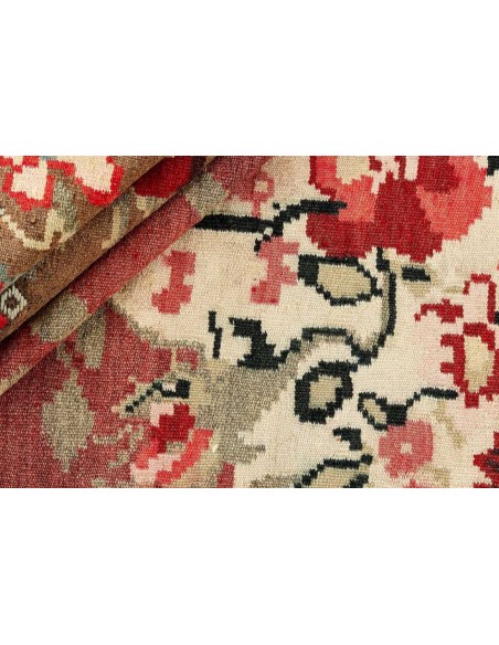 Hand made rug Rose Kilim Old Moldavia cm.185x317