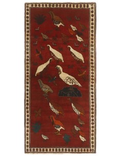 Hand made rug Kashghai Old Figural Persia cm.96x200