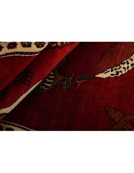 Hand made rug Kashghai Old Figural Persia cm.96x200