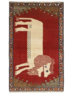 Hand made rug Kashghai Old Figural Persia cm.109x175