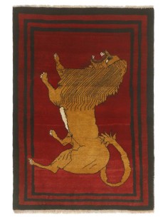 Hand made rug Kashghai Old Figural Persia cm.102x150
