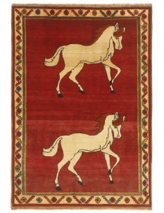 Hand made rug Kashghai Old Figural Persia cm.121x175