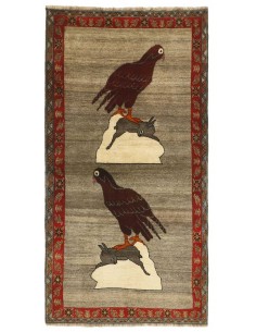 Hand made rug Kashghai Old Figural Persia cm.104x199