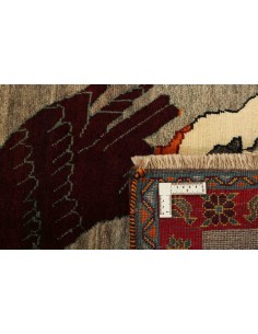 Hand made rug Kashghai Old Figural Persia cm.104x199 2