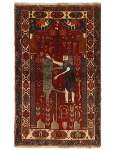 Hand made rug Kashghai Old Figural Persia cm.116x189