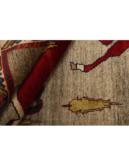 Hand made rug Kashghai Old Figural Persia cm.121x182