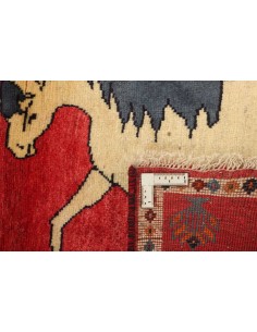 Hand made rug Kashghai Old Figural Persia cm.95x152 2