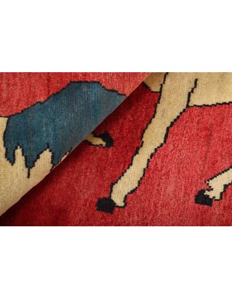 Hand made rug Kashghai Old Figural Persia cm.95x152