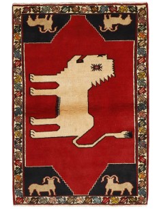 Hand made rug Kashghai Old Figural Persia cm.98x144