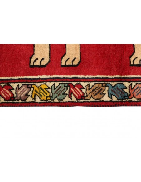 Hand made rug Kashghai Old Figural Persia cm.98x144
