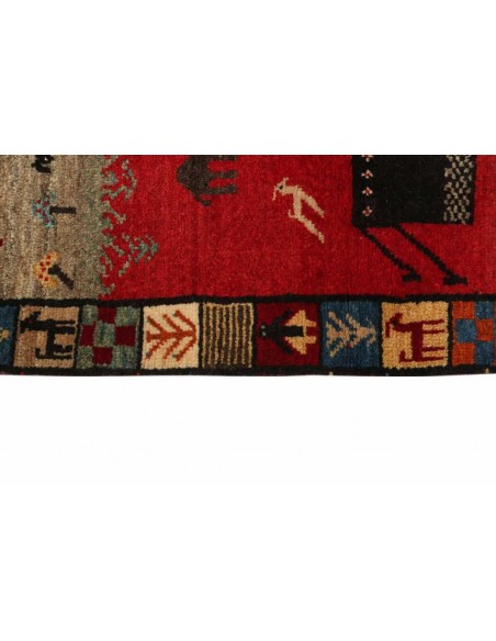 Hand made rug Kashghai Old Figural Persia cm.101x143