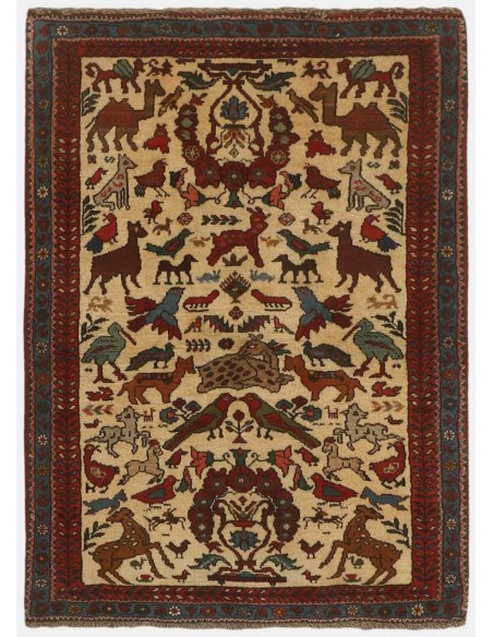 Hand made rug Kashghai Old Figural Persia cm.112x150