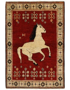 Hand made rug Kashghai Old Figural Persia cm.107x153