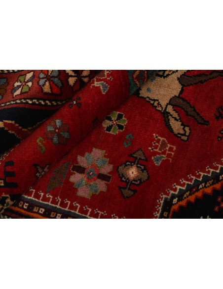 Hand made rug Kashghai Old Figural Persia cm.106x152