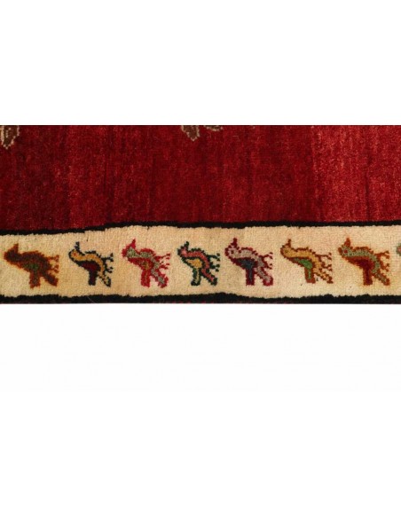 Hand made rug Kashghai Old Figural Persia cm.84x165