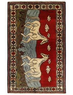 Hand made rug Kashghai Old Figural Persia cm.100x155