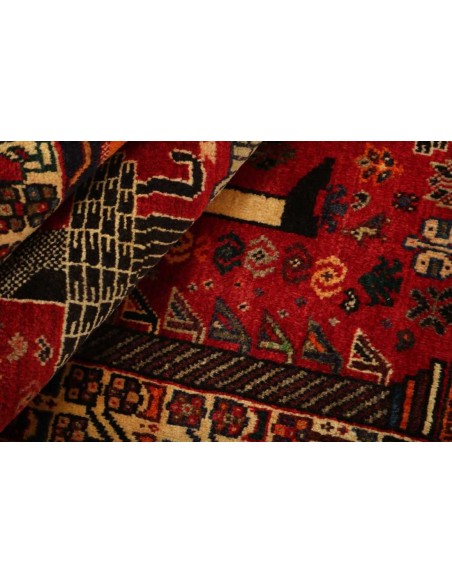 Hand made rug Kashghai Old Figural Persia cm.110x160