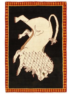 Hand made rug Kashghai Old Figural Persia cm.116x165
