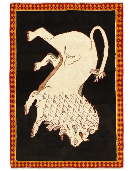 Hand made rug Kashghai Old Figural Persia cm.116x165