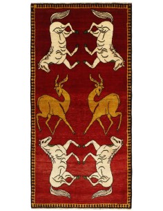 Hand made rug Kashghai Old Figural Persia cm.101x201