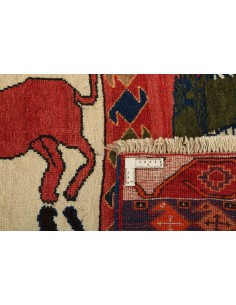 Hand made rug Kashghai Old Figural Persia cm.106x194 2