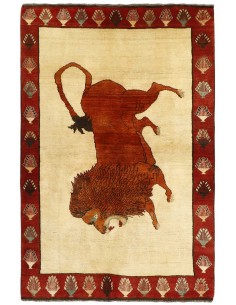 Hand made rug Kashghai Old Figural Persia cm.133x198