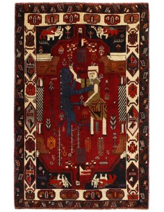 Hand made rug Kashghai Old Figural Persia cm.120x180