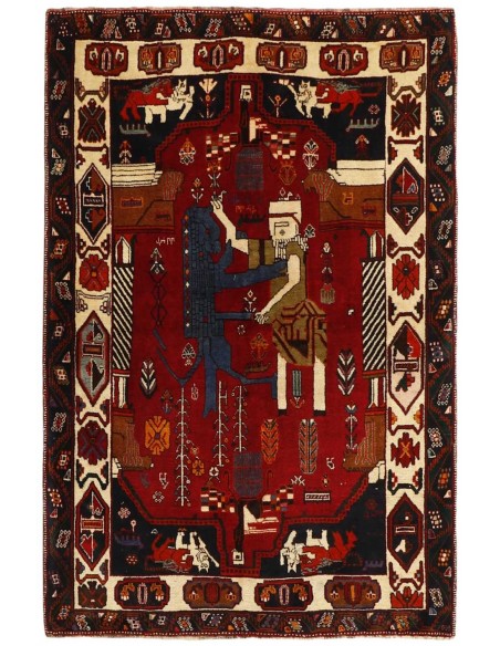 Hand made rug Kashghai Old Figural Persia cm.120x180