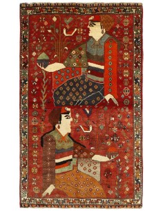 Hand made rug Kashghai Old Figural Persia cm.116x187