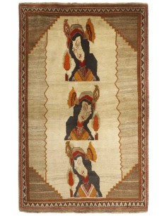 Hand made rug Kashghai Old Figural Persia cm.117x185