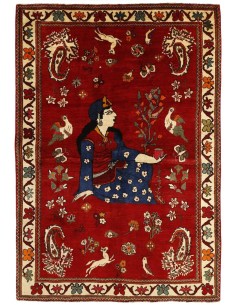 Hand made rug Kashghai Old Figural Persia cm.180x263
