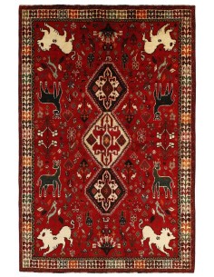 Hand made rug Kashghai Old Figural Persia cm.176x265