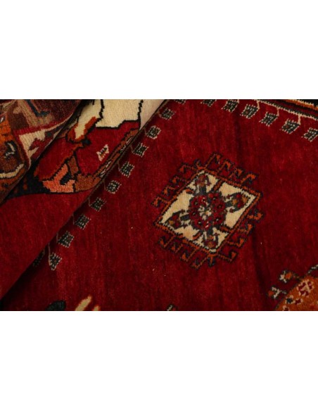 Hand made rug Kashghai Old Figural Persia cm.162x226