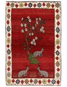 Hand made rug Kashghai Old Figural Persia cm.123x185