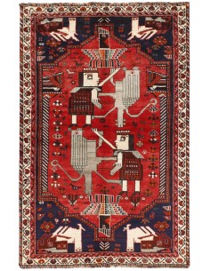 Hand made rug Kashghai Old Figural Persia cm.160x245