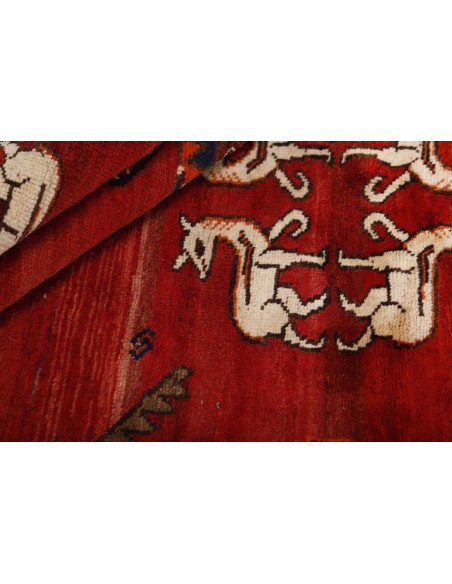 Hand made rug Kashghai Old Figural Persia cm.165x255