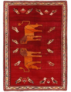 Hand made rug Kashghai Old Figural Persia cm.156x222