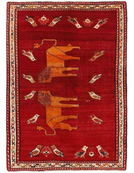 Hand made rug Kashghai Old Figural Persia cm.156x222