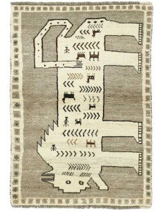 Hand made rug Kashghai Old Figural Persia cm.100x146